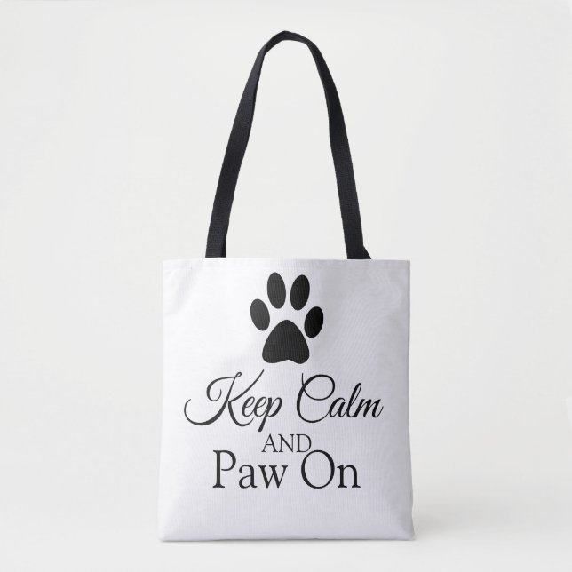 Tote Bag Gardez le calme et la patte dessus (Devant)