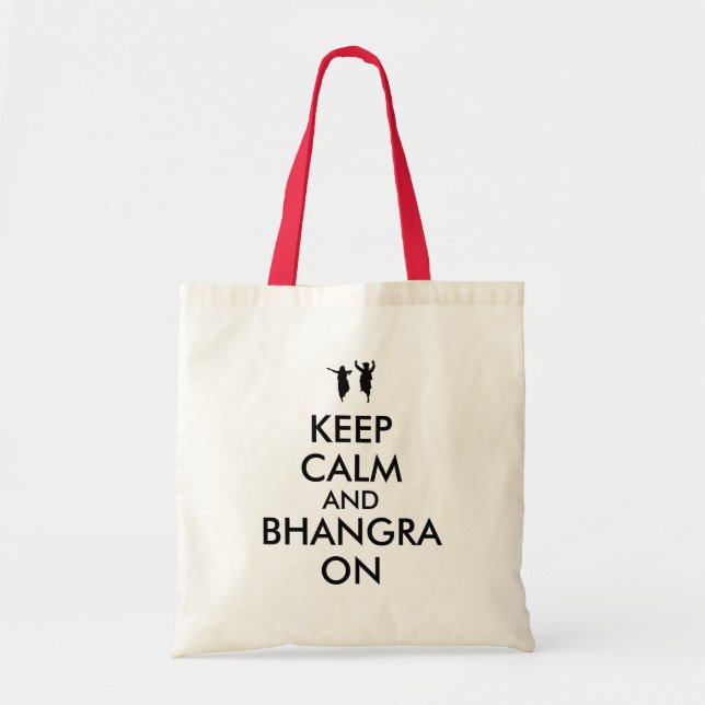 Tote Bag Gardez le calme et le Bhangra sur danser (Devant)