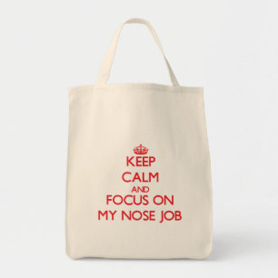 Tote Bag Gardez le calme et le foyer sur ma rhinoplastie
