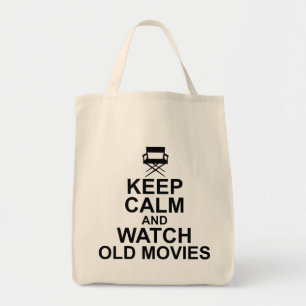 Tote Bag Gardez le calme et observez les vieux films