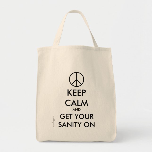 Tote Bag Gardez le calme et obtenez votre SANTÉ D'ESPRIT (Devant)