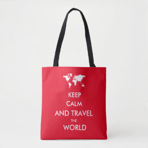 Tote Bag Gardez le calme et voyagez le monde