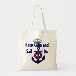 Tote Bag Gardez le calme pour continuer l'Ancre
