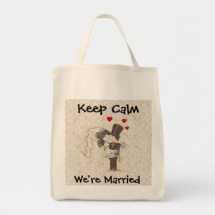 Tote Bag Gardez le calme que nous sommes mariés épousant le