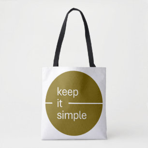 Tote Bag 'Gardez les Choses Simples' Moderne Minimaliste Gé
