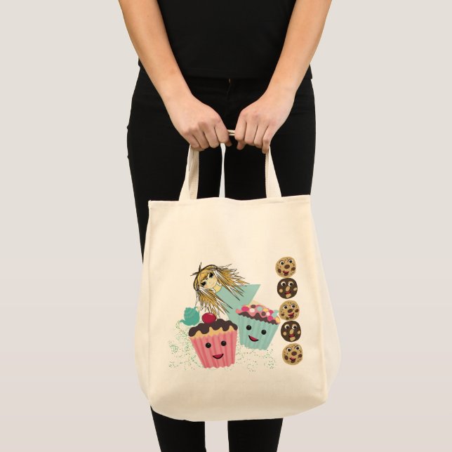 Tote Bag Gâteau de kawaii Tea Party Anime - (Devant (produit))