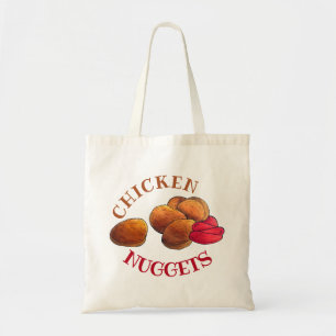 Tote Bag Gâteaux de poulet avec Ketchup Junk Food Foody