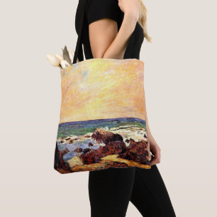 Tote Bag Gauguin - Rochers et mer, 1886, peinture