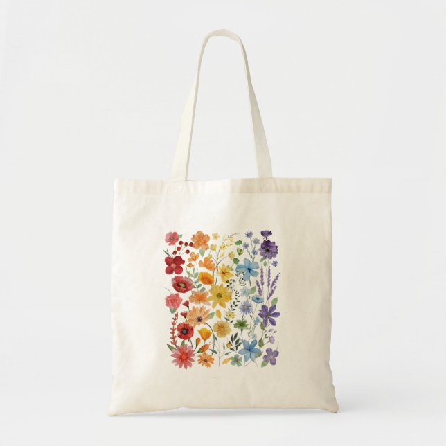 Tote Bag Gay pride Fleur sauvage subtil Lgbtq Mois Rainbow  (Devant)