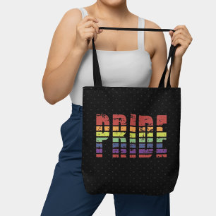 Tote Bag Gay pride Rainbow Flag Retro Sunset Lines