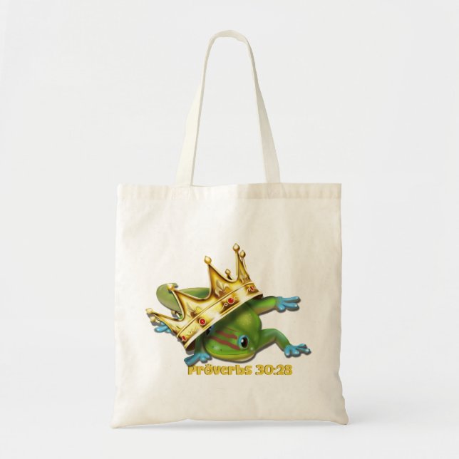 Tote Bag Gecko avec couronne—Proverbes (Devant)