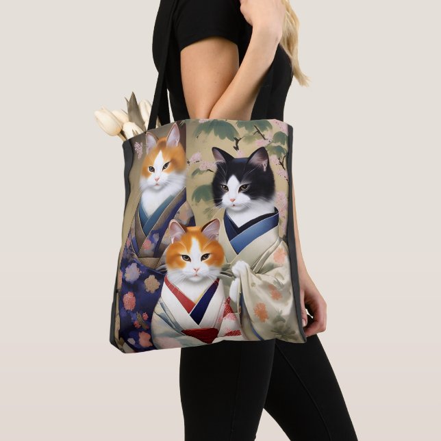 Tote Bag Geisha Cats (De près)