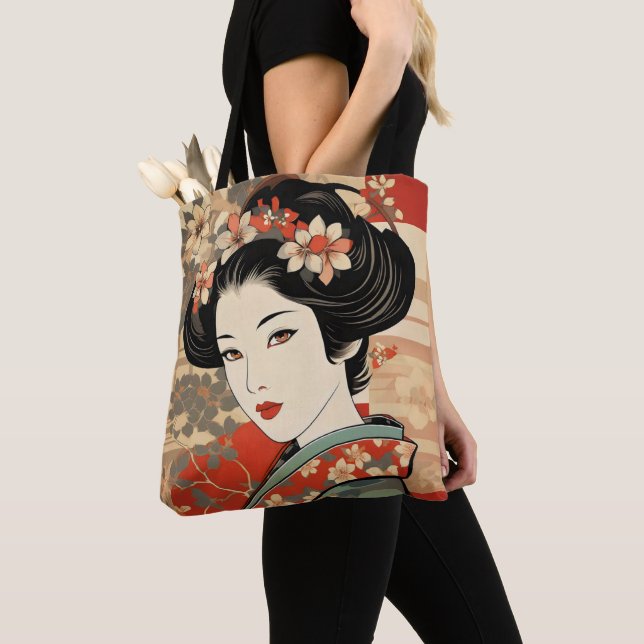 Tote Bag Geisha Traditionnel Ukiyo-e (De près)