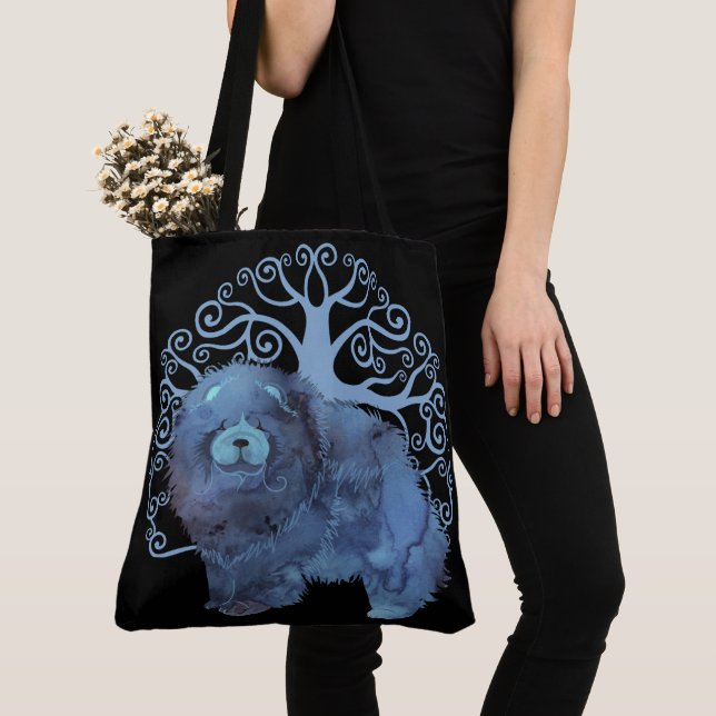 Tote Bag GÈNES FADÉS Chow Tree of Life - NOIR (De près)