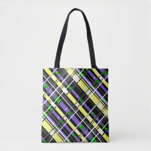Tote Bag Géométri abstrait sans à damiers