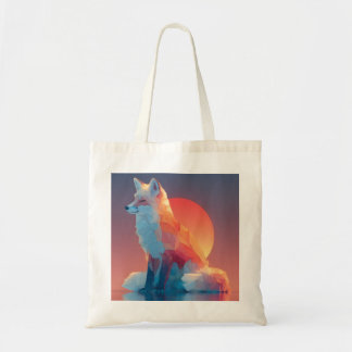 Tote Bag Geometric Wolf Silhouette |Modern Polygon Wildlife