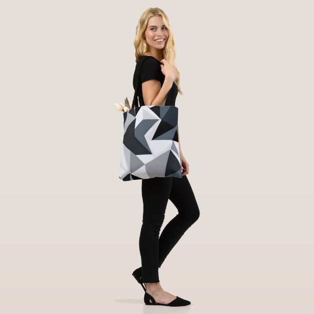 Tote Bag Géométrie monochrome (Sur le modèle)