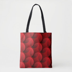 Tote Bag Géométrie rouge : art de la ligne matricielle