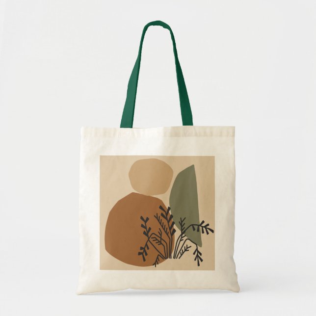Tote Bag Géométrique, abstraite, minimale, moderne, pastel, (Devant)