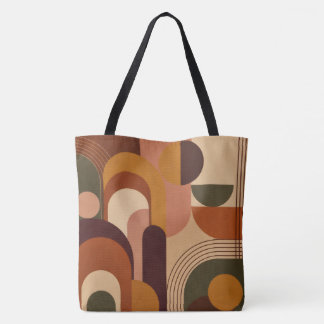 Tote Bag Géométrique Automne Rétro Moderne