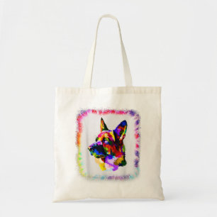 Tote Bag Géométrique GSD Allemand Berger Chien Garçon Tie D