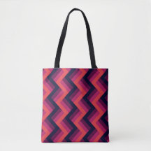 Géométrique rose foncé et bleu Zigzag Chevron