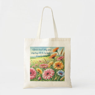 Tote Bag Gerbera Daisy Field & Citation