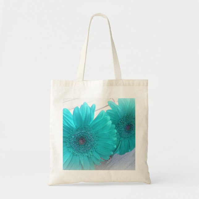 Tote Bag Gerbera Fourre-tout de turquoise (Devant)