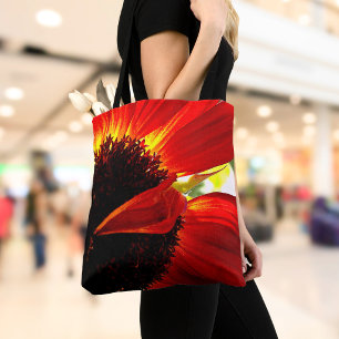 Tote Bag Gérbera rouge Daisy Photographie Moderne Élégante