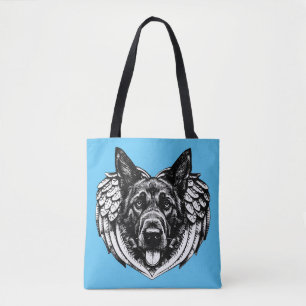 Tote Bag German shepherd Angel dog head pet art