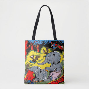 Tote Bag Giggle Animal Elephant Comics Vintages