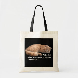 Tote Bag Gingembre Dormir Chat Funny Wake Me Citation