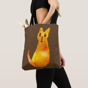 Tote Bag Ginger cat mignon aquarelle illustration art
