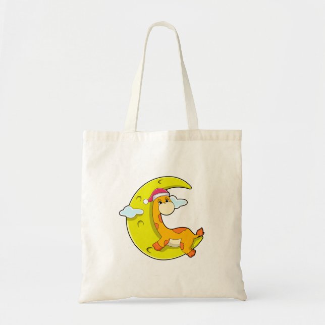 Tote Bag Girafe au coucher de la lune (Devant)