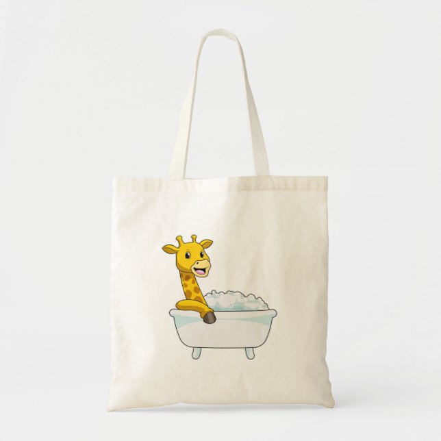 Tote Bag Girafe avec baignoire avec mousse (Devant)