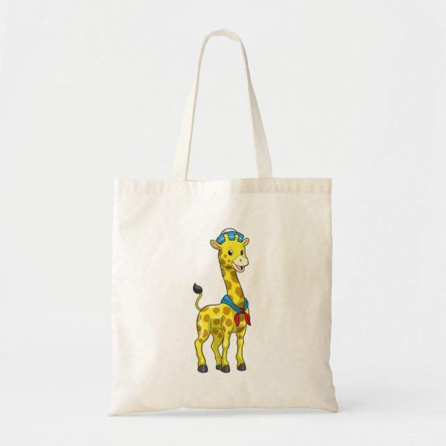 Tote Bag Girafe en voile avec casquette de voile (Devant)