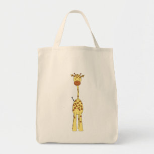 Tote Bag Girafe mignonne grande. Animal de bande dessinée