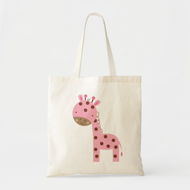 Tote Bag Girafe rose de bébé (Devant)