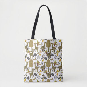 Tote Bag Girafe sans couture motif jaune blanc haute