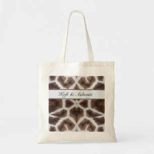 Tote Bag Giraffe motif style safari personnalisable