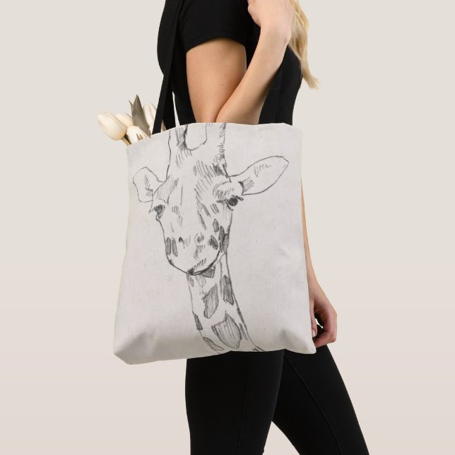 Tote Bag Giraffe Portrait | Croquis (De près)