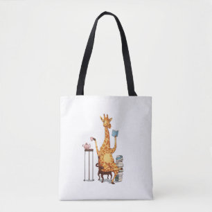 Tote Bag Giraffes, livres et cadeaux de thé