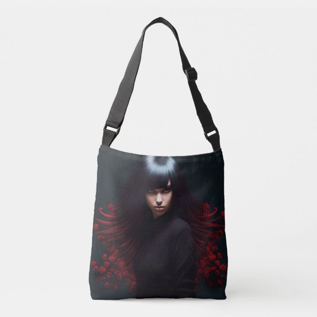 Tote Bag girl black hair (Devant)