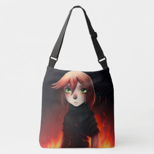 Tote Bag Girl with Fire Tragetaschen Mit Langen Trägern