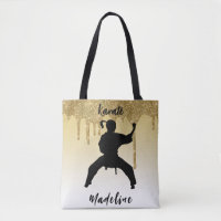 Girls Karate Stance Gold Parties scintillant Drip 