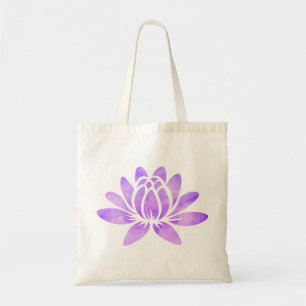 Tote Bag Girly moderne pourpre de fleur de Lotus
