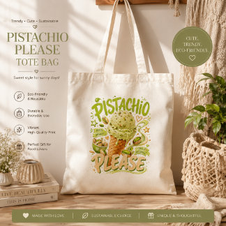 Tote Bag Glace de l'été tendance "Pistachio Please"