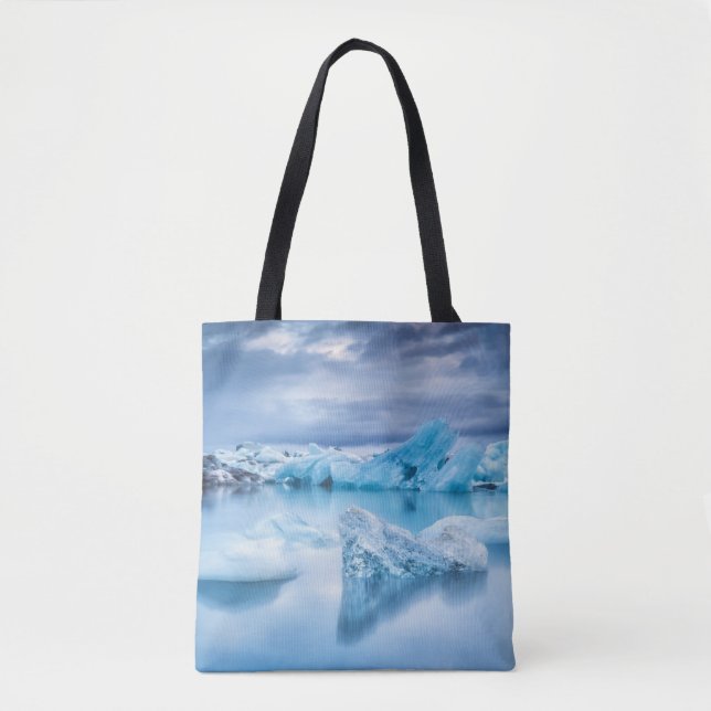 Tote Bag Glace et neige | Lagune Jokulsarlon, Islande (Devant)