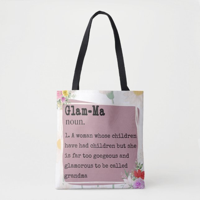 Tote Bag Glam-Ma Dictionnaire Définition Fleurs Design de c (Devant)