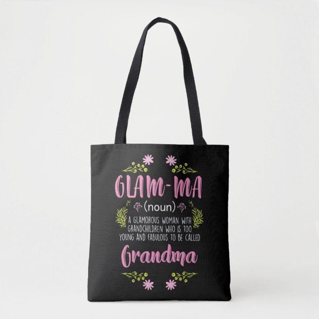 Tote Bag Glam ma jeune grand-mère folle (Devant)